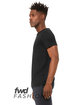 Bella + Canvas FWD Fashion Unisex Triblend Raw Neck T-Shirt solid blk trblnd ModelSide