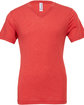 Bella + Canvas Unisex Triblend V-Neck T-Shirt red triblend OFFront