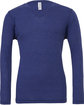Bella + Canvas Unisex Jersey Long-Sleeve V-Neck T-Shirt navy triblend FlatFront