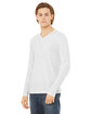 Bella + Canvas Unisex Jersey Long-Sleeve V-Neck T-Shirt wht flck triblnd ModelQrt