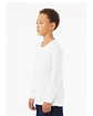 Bella + Canvas Youth Heather CVC Long-Sleeve T-Shirt solid wht blend ModelSide