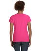 LAT Ladies' V-Neck Fine Jersey T-Shirt HOT PINK ModelBack