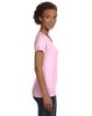 LAT Ladies' V-Neck Fine Jersey T-Shirt pink ModelSide