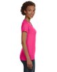 LAT Ladies' V-Neck Fine Jersey T-Shirt hot pink ModelSide