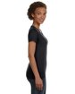 LAT Ladies' V-Neck Fine Jersey T-Shirt black ModelSide