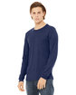 Bella + Canvas Unisex Triblend Long-Sleeve T-Shirt navy triblend ModelQrt