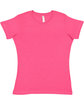 LAT Ladies' Fine Jersey T-Shirt VINTAGE HOT PINK FlatFront