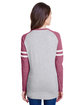 LAT Ladies' Gameday Mash-Up Long Sleeve Fine Jersey T-Shirt VN HT/ VN BRG/ W ModelBack