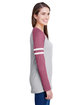 LAT Ladies' Gameday Mash-Up Long Sleeve Fine Jersey T-Shirt VN HT/ VN BRG/ W ModelSide