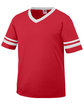 Augusta Sportswear Adult Sleeve Stripe Jersey RED/ WHITE OFFront