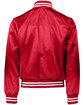 Augusta Sportswear Unisex Striped Trim Satin Baseball Jacket red/ white ModelBack