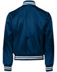 Augusta Sportswear Unisex Striped Trim Satin Baseball Jacket navy/ white ModelBack