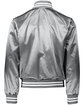 Augusta Sportswear Unisex Striped Trim Satin Baseball Jacket metallc slvr/ wh ModelBack