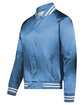 Augusta Sportswear Unisex Striped Trim Satin Baseball Jacket colum blue/ wht ModelQrt