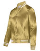 Augusta Sportswear Unisex Striped Trim Satin Baseball Jacket metallic gld/ wh ModelQrt