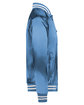 Augusta Sportswear Unisex Striped Trim Satin Baseball Jacket colum blue/ wht ModelSide
