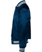 Augusta Sportswear Unisex Striped Trim Satin Baseball Jacket navy/ white ModelSide