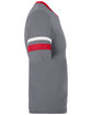 Augusta Sportswear Youth Sleeve Stripe Jersey grphite/ red/ wh ModelSide
