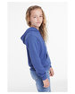 Bella + Canvas Youth Sponge Fleece Pullover Hooded Sweatshirt hthr true royal ModelSide
