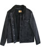Threadfast Apparel Unisex Sherpa-Lined Denim Jacket BLACK DENIM/ BLK OFQrt