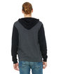 Bella + Canvas Unisex Poly-Cotton Fleece Full-Zip Hooded Sweatshirt DRK GRY HTR/ BLK ModelBack