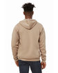 Bella + Canvas Unisex Poly-Cotton Fleece Full-Zip Hooded Sweatshirt TAN ModelBack