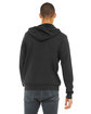 Bella + Canvas Unisex Poly-Cotton Fleece Full-Zip Hooded Sweatshirt DARK GREY ModelBack