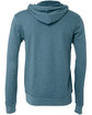 Bella + Canvas Unisex Poly-Cotton Fleece Full-Zip Hooded Sweatshirt HTHR DEEP TEAL FlatBack