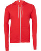 Bella + Canvas Unisex Poly-Cotton Fleece Full-Zip Hooded Sweatshirt RED FlatFront