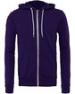 Bella + Canvas Unisex Poly-Cotton Fleece Full-Zip Hooded Sweatshirt TEAM PURPLE FlatFront