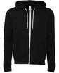 Bella + Canvas Unisex Poly-Cotton Fleece Full-Zip Hooded Sweatshirt DTG BLACK FlatFront