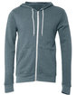 Bella + Canvas Unisex Poly-Cotton Fleece Full-Zip Hooded Sweatshirt HEATHER SLATE FlatFront