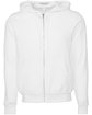 Bella + Canvas Unisex Poly-Cotton Fleece Full-Zip Hooded Sweatshirt DTG WHITE FlatFront