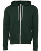 Bella + Canvas Unisex Poly-Cotton Fleece Full-Zip Hooded Sweatshirt FOREST FlatFront