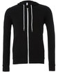 Bella + Canvas Unisex Poly-Cotton Fleece Full-Zip Hooded Sweatshirt BLACK FlatFront