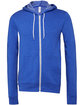 Bella + Canvas Unisex Poly-Cotton Fleece Full-Zip Hooded Sweatshirt TRUE ROYAL FlatFront