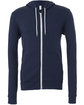 Bella + Canvas Unisex Poly-Cotton Fleece Full-Zip Hooded Sweatshirt NAVY FlatFront