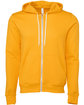 Bella + Canvas Unisex Poly-Cotton Fleece Full-Zip Hooded Sweatshirt GOLD FlatFront