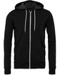 Bella + Canvas Unisex Poly-Cotton Fleece Full-Zip Hooded Sweatshirt BLACK HEATHER FlatFront