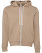 Bella + Canvas Unisex Poly-Cotton Fleece Full-Zip Hooded Sweatshirt TAN FlatFront