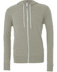 Bella + Canvas Unisex Poly-Cotton Fleece Full-Zip Hooded Sweatshirt HEATHER STONE FlatFront