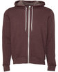Bella + Canvas Unisex Poly-Cotton Fleece Full-Zip Hooded Sweatshirt HEATHER MAROON FlatFront