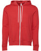 Bella + Canvas Unisex Sponge Fleece Full-Zip Hooded Sweatshirt heather red FlatFront
