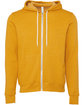 Bella + Canvas Unisex Poly-Cotton Fleece Full-Zip Hooded Sweatshirt HEATHER MUSTARD FlatFront