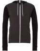 Bella + Canvas Unisex Sponge Fleece Full-Zip Hooded Sweatshirt DRK GRY HTR/ BLK OFFront