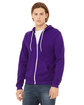 Bella + Canvas Unisex Sponge Fleece Full-Zip Hooded Sweatshirt team purple ModelQrt