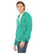 Bella + Canvas Unisex Poly-Cotton Fleece Full-Zip Hooded Sweatshirt TEAL ModelQrt