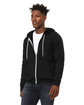 Bella + Canvas Unisex Poly-Cotton Fleece Full-Zip Hooded Sweatshirt BLACK HEATHER ModelQrt