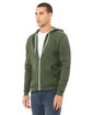 Bella + Canvas Unisex Sponge Fleece Full-Zip Hooded Sweatshirt military green ModelQrt