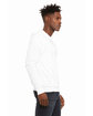 Bella + Canvas Unisex Poly-Cotton Fleece Full-Zip Hooded Sweatshirt DTG WHITE ModelSide